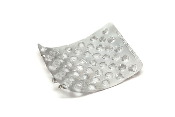 Blank blister pack on white background