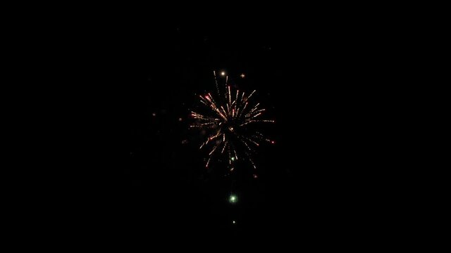 Multiple Colorfull Fireworks In A Dark