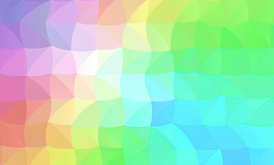 Naklejka premium A low poly pattern background, curved triangle shapes with pastel color tones creating a graded rainbow. 