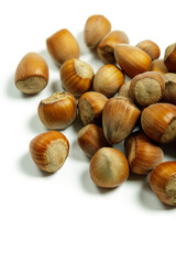 hazelnuts isolated on a white background