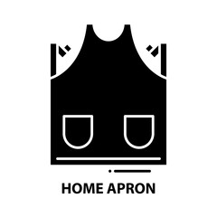 home apron icon, black vector sign with editable strokes, concept illustration
