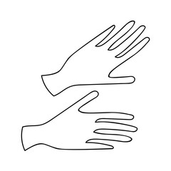 Obraz premium Vector cartoon gloves. Hand drawn pair of gloves.