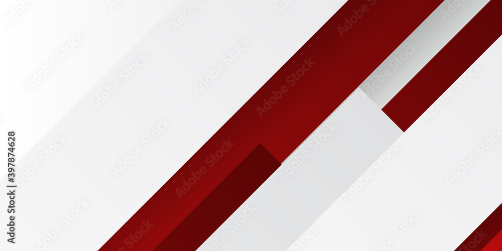 Wall mural red and white abstract background banner in minimal design style. vector illustration for presentati