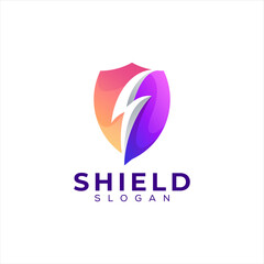 shield color gradient logo design