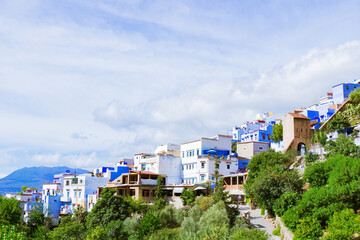 Chefchaouen town in Morocco, North Africa. Famous town of blue painted.