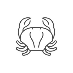Crab line icon or seafood concept