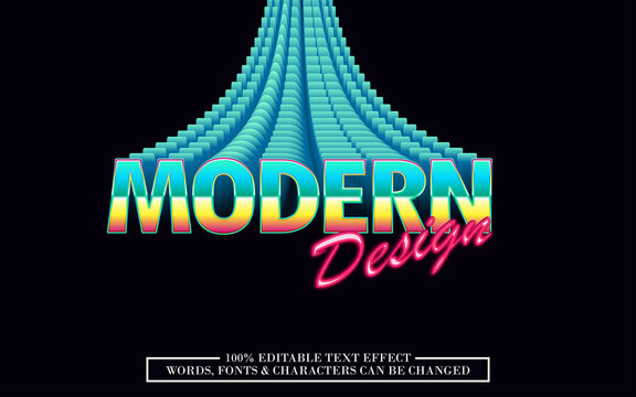 Modern design editable text effect eps