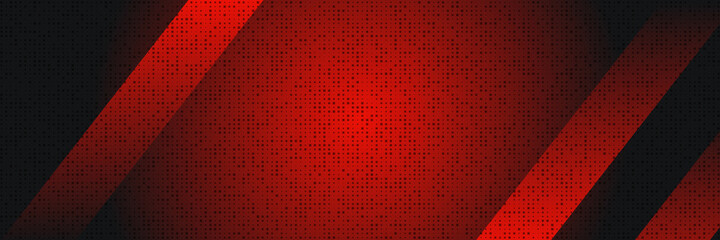 Black red tech wide banner background with modern corporate concept