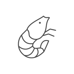 Shrimp line icon and seafood concept