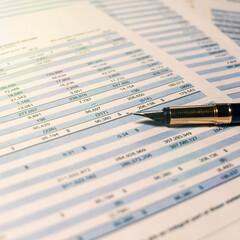 Audit The Company Balance Sheet And Financial Statement. Checking financial report, Selective focus