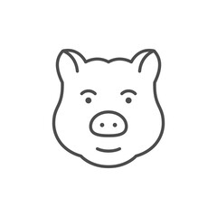 Pig or swine line outline icon