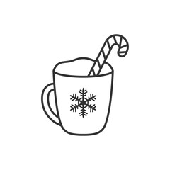 Christmas cup icon isolated on white background. Drink symbol modern, simple, vector, icon for website design, mobile app, ui. Vector Illustration