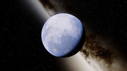 Planets and galaxy, science fiction wallpaper. Beauty of deep space. Billions of galaxy in the universe Cosmic art background 3d render
