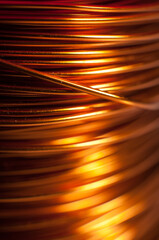 Closeup of copper coil wiring
