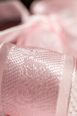 Pink bow closeup details