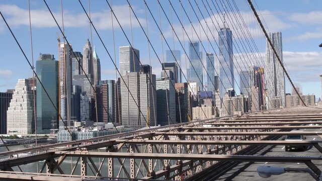 Manhattan Seen From Brooklyn Bridge, New York City, USA