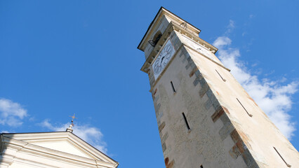 La chiesa di Sant'Abbondio a Gentilino nel comune di Collina d'Oro, Canton Ticino, Svizzera.