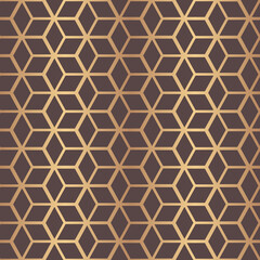 Chinese and Japanese style. Abstract geometric gold seamless pattern. Traditional oriental. Golden Asian oriental background. China ornament. Elegant gold design for prints. Culture texture. Vector 
