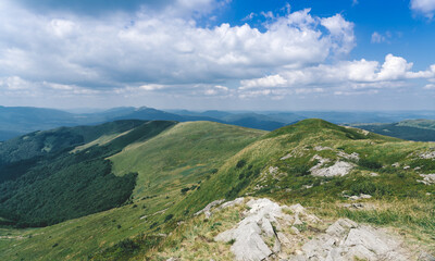 Bieszczady mountain landscape in summer