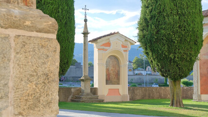 La Via Crucis della chiesa di Sant'Abbondio a Gentilino nel comune di Collina d'Oro, Canton Ticino,...