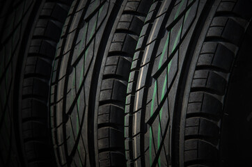 Close up of cars tires background