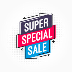 Super Special Sale Shopping Vector Label