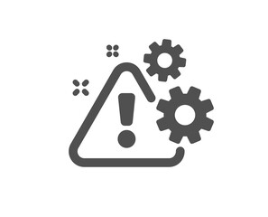 Warning icon. Attention triangle sign. Caution alert symbol. Quality design element. Flat style warning icon. Editable stroke. Vector