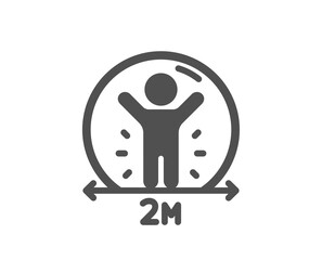 Social distance icon. People isolation sign. Prevention rules symbol. Quality design element. Flat style social distance icon. Editable stroke. Vector