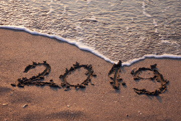 2019 written in the sand and water wave