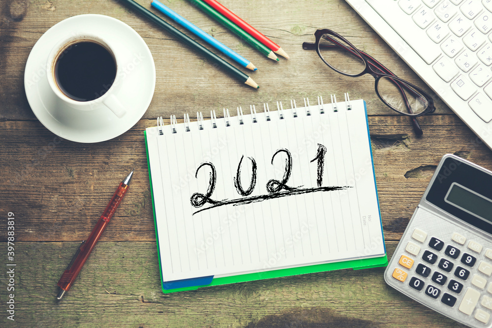 Poster 2021 and stationary with computer