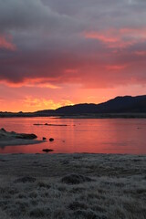 sunrise over the sea, south uist, outer hebrides, scotland