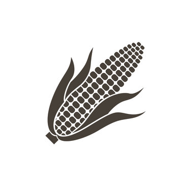 monochrome corncob icon isolated on white background