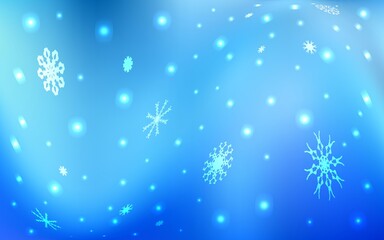 Fototapeta na wymiar Light BLUE vector cover with beautiful snowflakes.