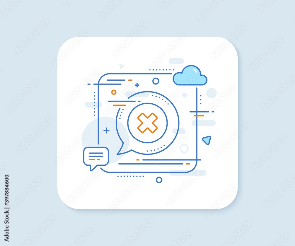 Poster delete line icon. abstract square vector button. remove sign. cancel or close symbol. close button l