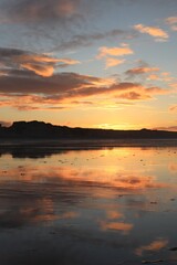sunset over the sea, north uist, outer hebrides, scotland
