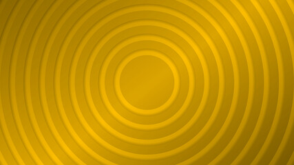 Abstract geometric monochrome background in yellow colors. 3d repeating rings with shadows.