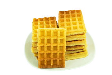Homemade wafer recipe on isolated on white background
