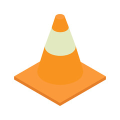Isometric traffic cone icon.Traffic cone vector illustration isolated on white background.