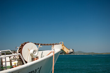 Ship fore with raised anchor