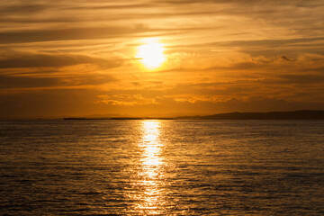 Fototapeta premium Dramatic and beautiful sunset seascape of Kushiro, Hokkaido, Japan