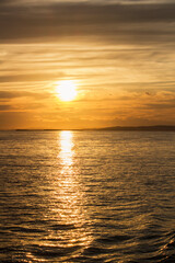 Dramatic and beautiful sunset seascape of Kushiro, Hokkaido, Japan