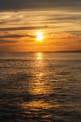 Dramatic and beautiful sunset seascape of Kushiro, Hokkaido, Japan