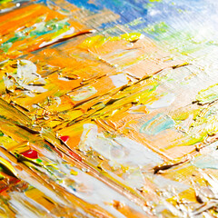Fototapeta premium Yellow orange brush strokes