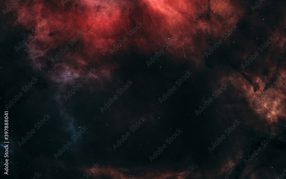 Wall mural deep space landscape in red tones. science fiction. elements of this image furnished by nasa