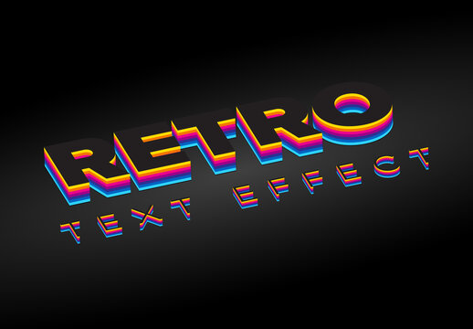 Retro Sporty Rainbow Text Effect