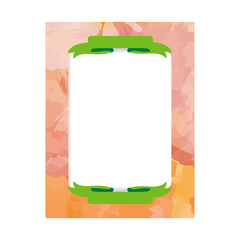 Watercolor frame photo template design for print