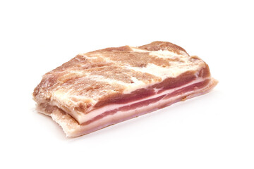 Pork brisket, bacon, isolated on white background