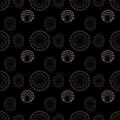 large and small circles on black background