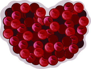 
Valentine's day background with hearts. Vector illustration.
The St. Valentine's day, a gift. cherries, red berries, cherries.Cherry in a Heart.Clip Art.Print, drawing.