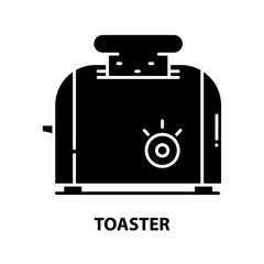 toaster icon, black vector sign with editable strokes, concept illustration